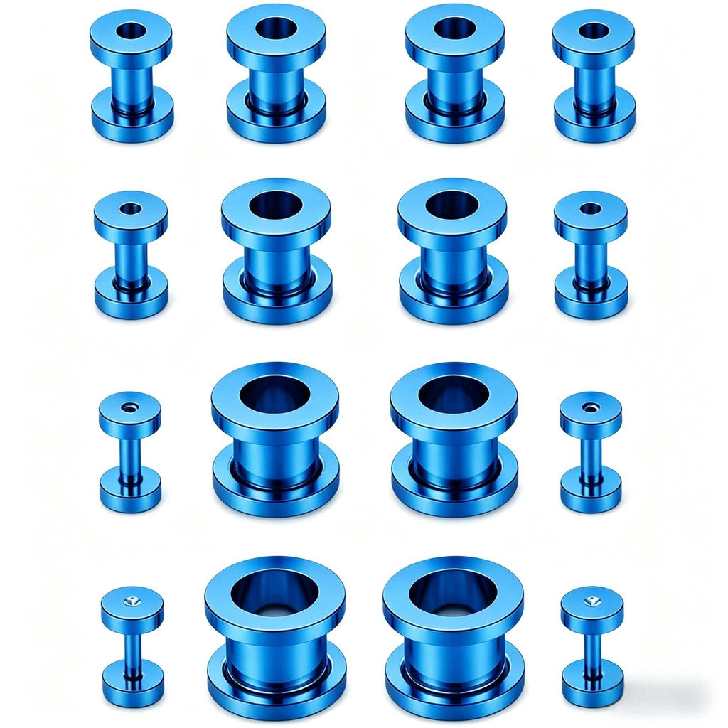 Complete Ear Stretching Kit 16PCS 1.6mm to 10mm Titanium Steel Expander Set | Body Piercing Jewelry for Men & Women