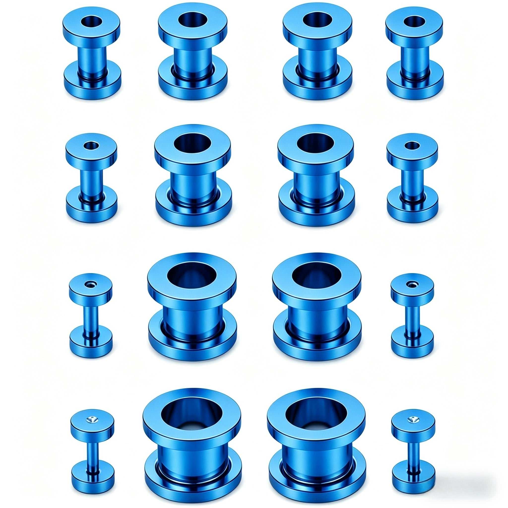Complete Ear Stretching Kit 16PCS 1.6mm to 10mm Titanium Steel Expander Set | Body Piercing Jewelry for Men & Women